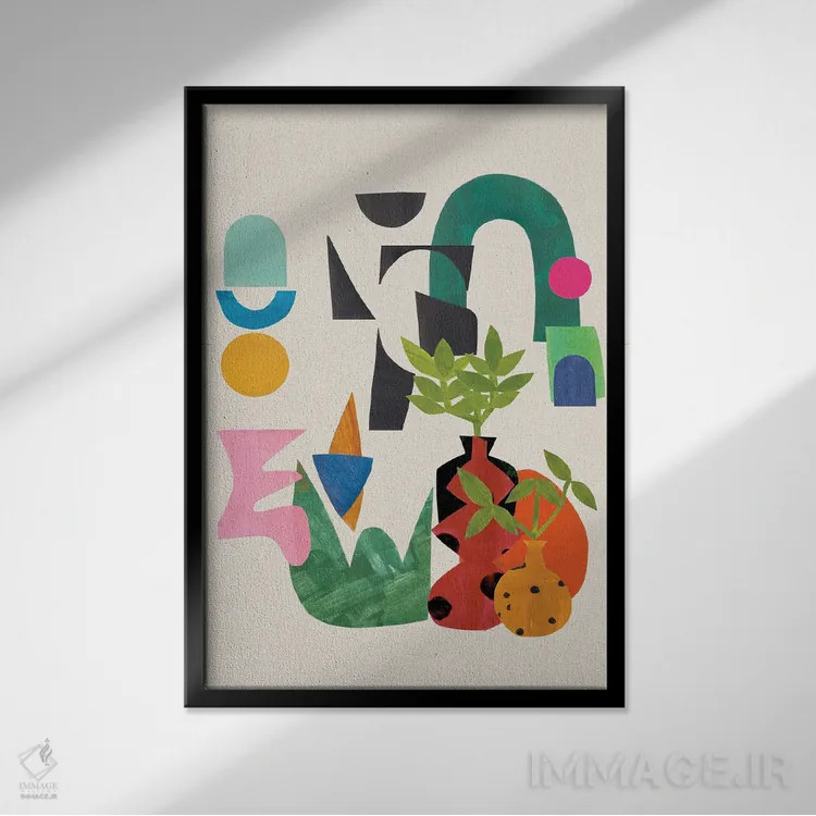 تابلو مینیمال شب های تابستانی اثر ان شیپ - نمای قابدار مشکی