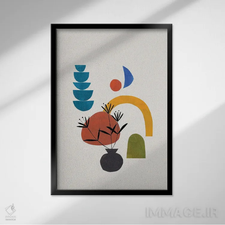 تابلو مینیمال صعود پاییزی اثر ان شیپ - نمای قابدار مشکی