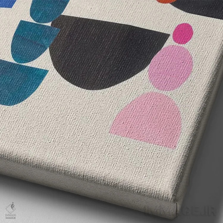 تابلو مینیمال دور و دور اثر ان شیپ - نمای نزدیک بافت بوم