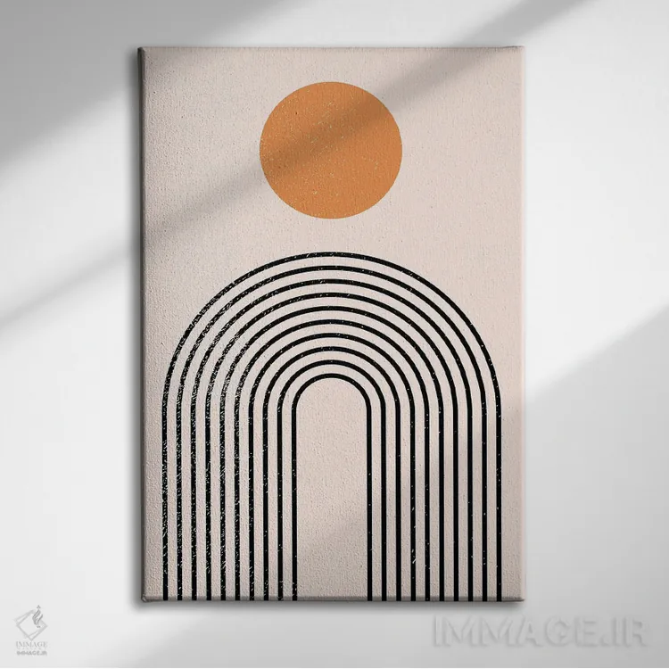 تابلو مینیمال طلوع میان سده ای اثر ان شیپ - نمای روبهرو روی دیوار