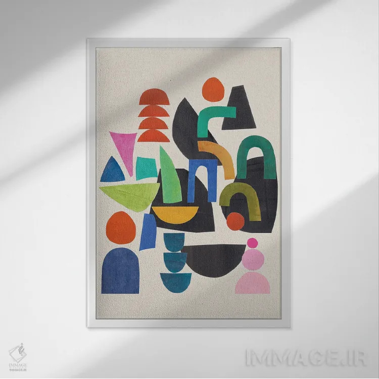 تابلو مینیمال دور و دور اثر ان شیپ - نمای قابدار سفید