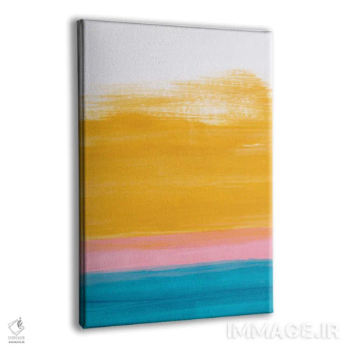 تابلو مینیمال غروب اقیانوس زرد اثر ان شیپ - نمای پرسپکتیو محصول