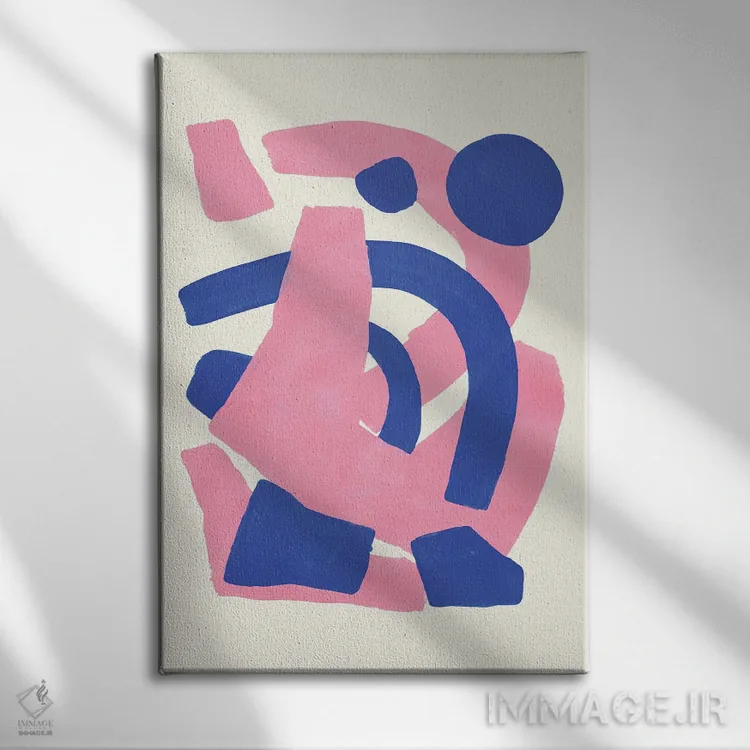 تابلو مینیمال موج صدای صورتی اثر ان شیپ - نمای روبهرو روی دیوار