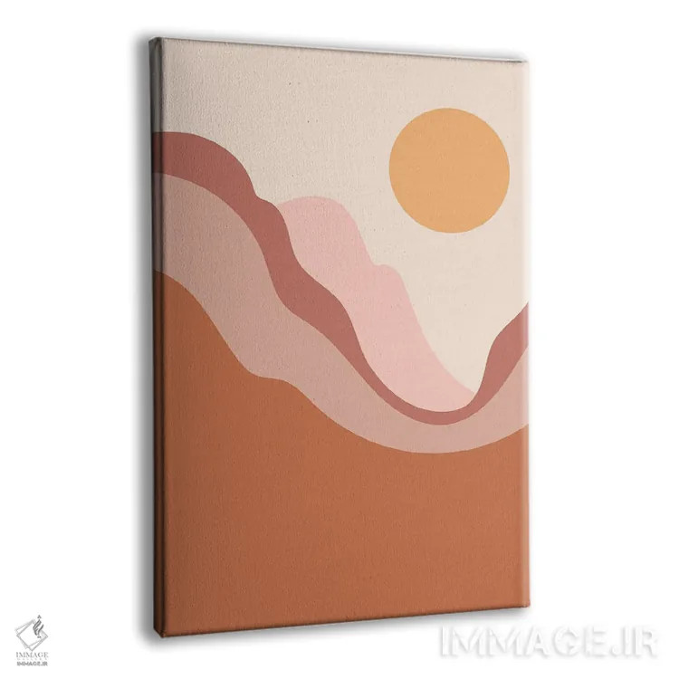 تابلو مینیمال خورشید کوهستان اثر ان شیپ - نمای پرسپکتیو محصول