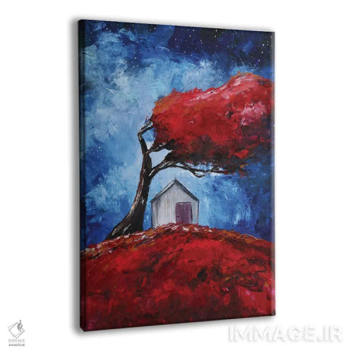 تابلو دکوراتیو زیر درخت سرخ اثر اوگنیا اسمیرنوا - نمای پرسپکتیو محصول