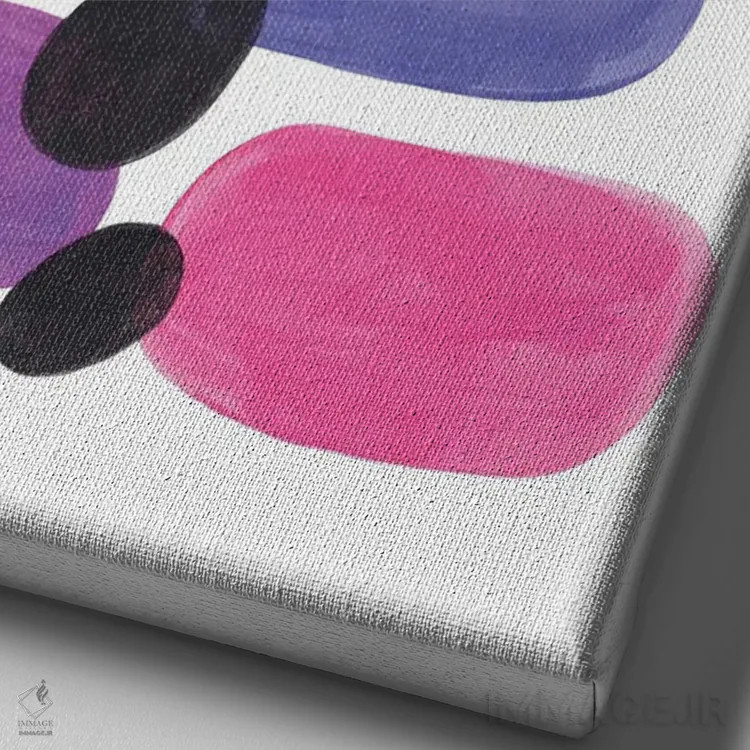 تابلو مینیمال سنگ ریزه های آبی پری وینکل اثر ان شیپ - نمای نزدیک بافت بوم