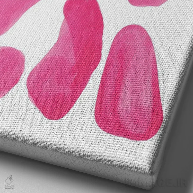 تابلو مینیمال سنگ ریزه های بهاری اثر ان شیپ - نمای نزدیک بافت بوم