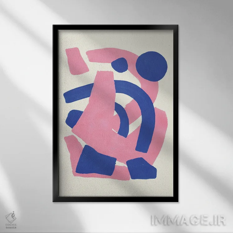 تابلو مینیمال موج صدای صورتی اثر ان شیپ - نمای قابدار مشکی