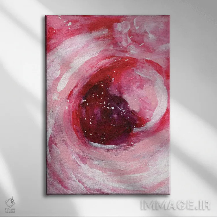 تابلو انتزاعی ژرفای یک قلب اثر ان شیپ - نمای روبهرو روی دیوار