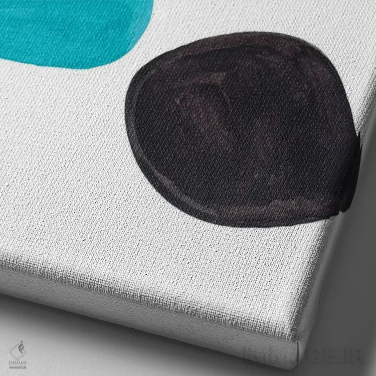 تابلو مینیمال سنگ ریزه های دریایی اثر ان شیپ - نمای نزدیک بافت بوم