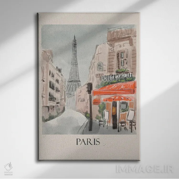 تابلو دکوراتیو به پاریس خوش آمدید اثر اوگنیا اسمیرنوا - نمای روبهرو روی دیوار
