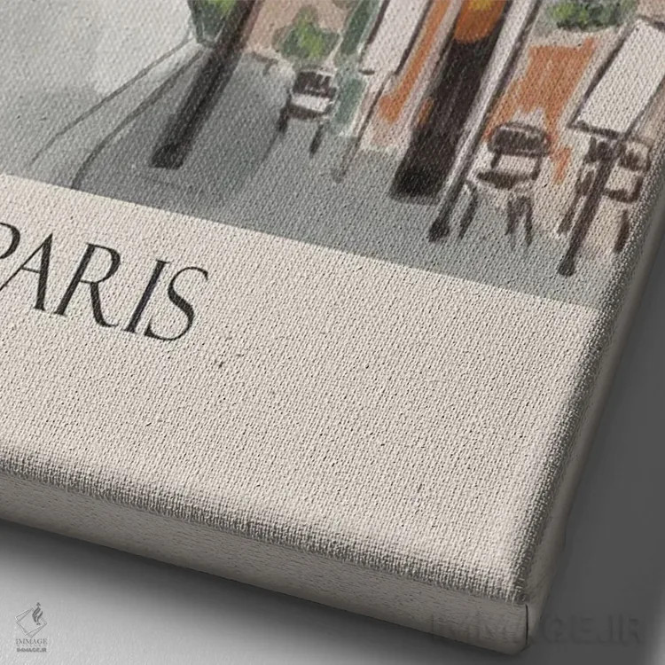 تابلو دکوراتیو به پاریس خوش آمدید اثر اوگنیا اسمیرنوا - نمای نزدیک بافت بوم