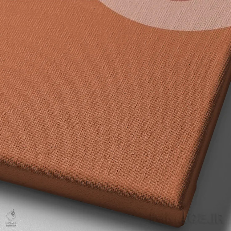 تابلو مینیمال خورشید کوهستان اثر ان شیپ - نمای نزدیک بافت بوم