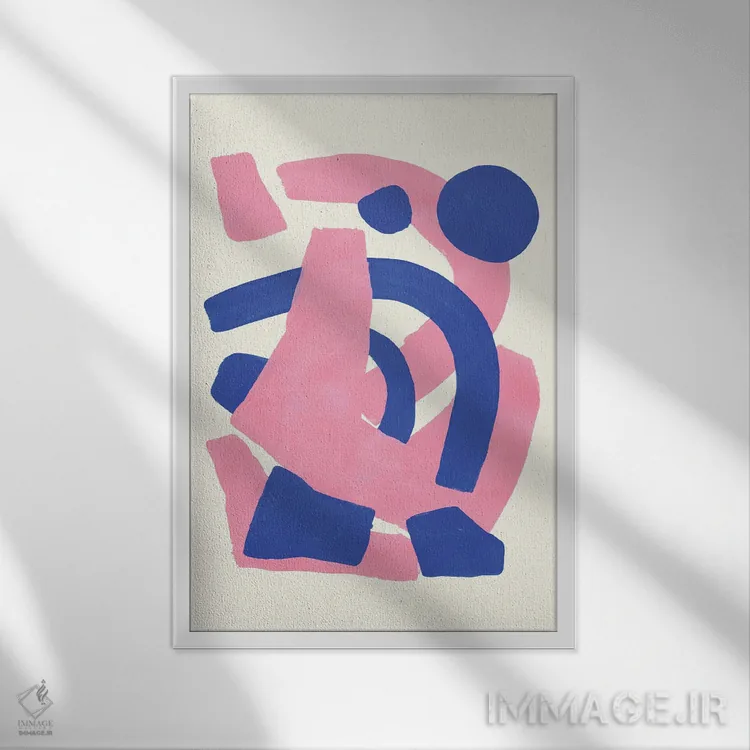 تابلو مینیمال موج صدای صورتی اثر ان شیپ - نمای قابدار سفید