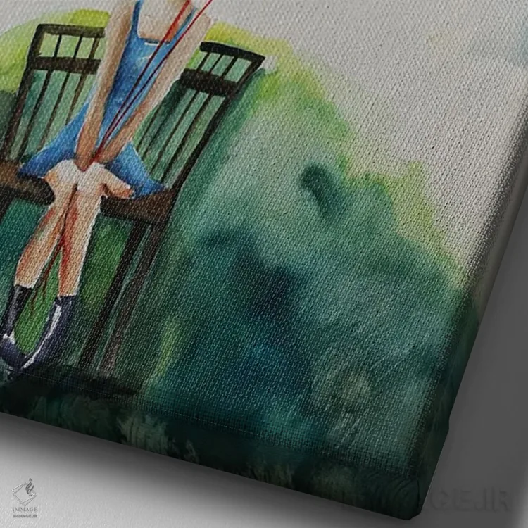 تابلو دکوراتیو در آغوش گرفتن اثر اوگنیا اسمیرنوا - نمای نزدیک بافت بوم