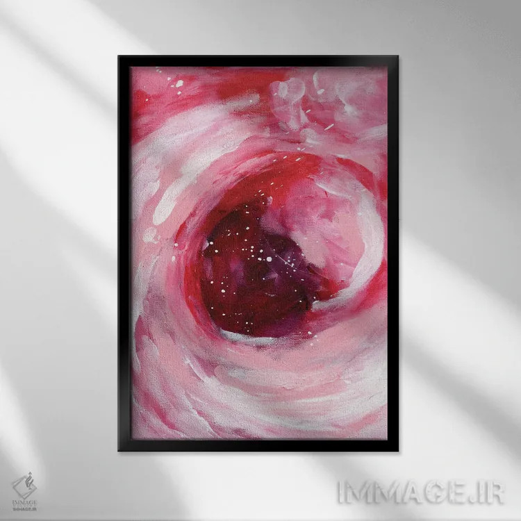 تابلو انتزاعی ژرفای یک قلب اثر ان شیپ - نمای قابدار مشکی