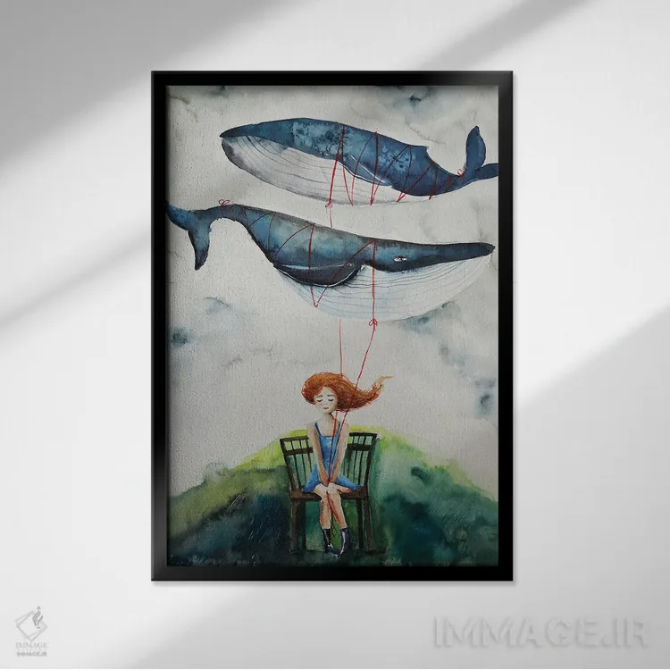 تابلو دکوراتیو در آغوش گرفتن اثر اوگنیا اسمیرنوا - نمای قابدار مشکی