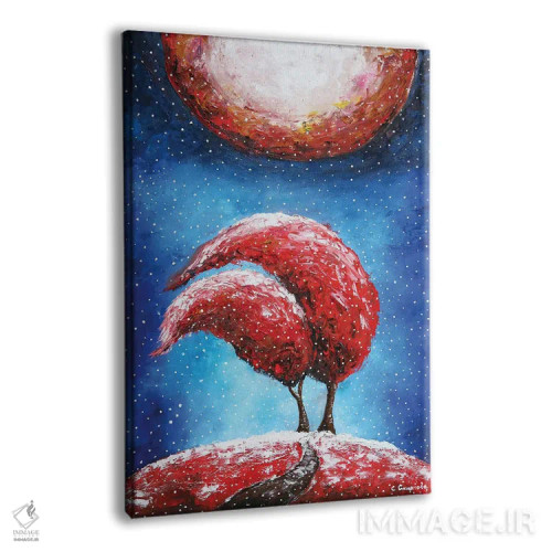 تابلو دکوراتیو برف در حال بارش اثر اوگنیا اسمیرنوا - نمای پرسپکتیو محصول