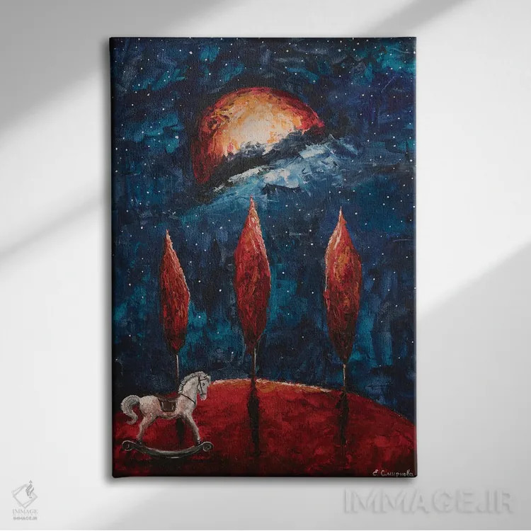 تابلو دکوراتیو خاطرات کودکی اثر اوگنیا اسمیرنوا - نمای روبهرو روی دیوار