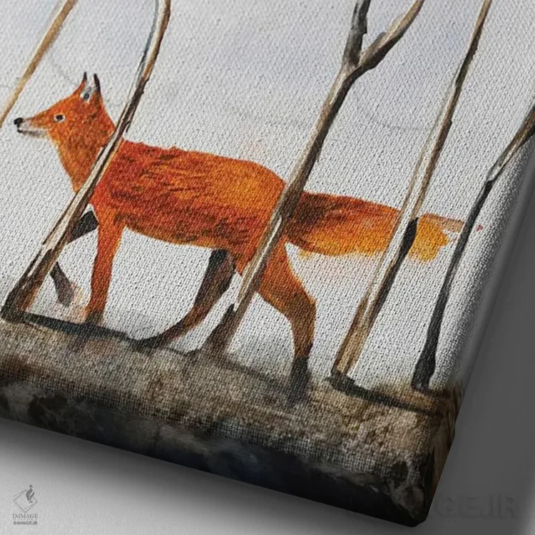 تابلو دکوراتیو در جنگل آبی اثر اوگنیا اسمیرنوا - نمای نزدیک بافت بوم