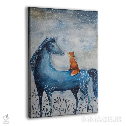 تابلو دکوراتیو اسب آبی اثر اوگنیا اسمیرنوا - نمای پرسپکتیو محصول
