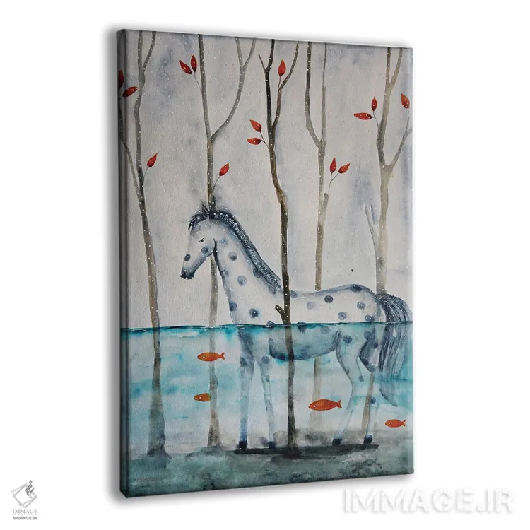 تابلو دکوراتیو اسب زمستانی اثر اوگنیا اسمیرنوا - نمای پرسپکتیو محصول