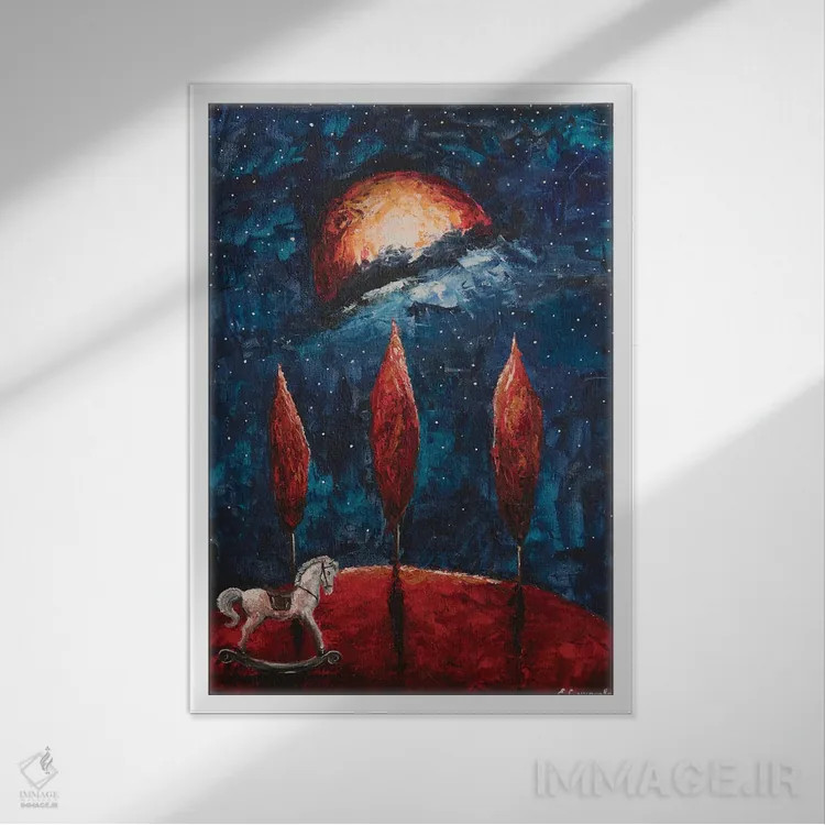 تابلو دکوراتیو خاطرات کودکی اثر اوگنیا اسمیرنوا - نمای قابدار سفید