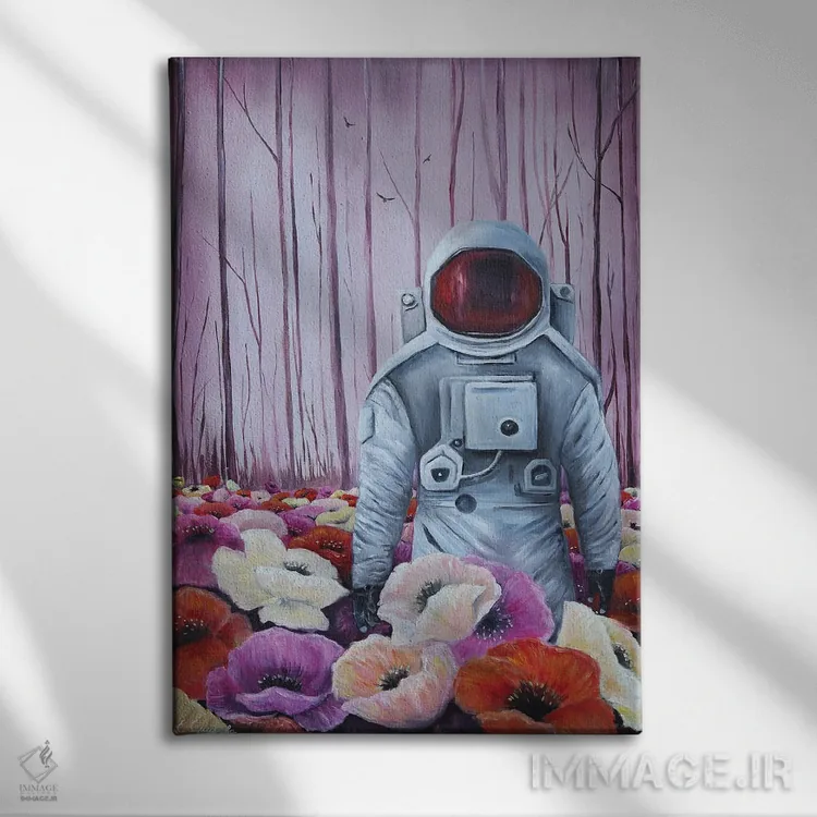 تابلو دکوراتیو فضانورد اثر اوگنیا اسمیرنوا - نمای روبهرو روی دیوار
