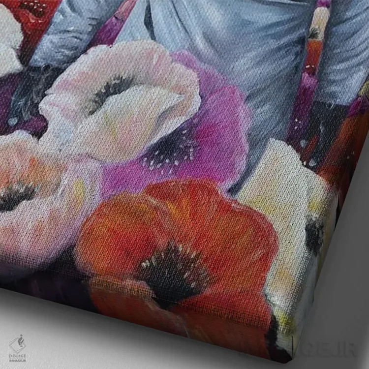 تابلو دکوراتیو فضانورد اثر اوگنیا اسمیرنوا - نمای نزدیک بافت بوم