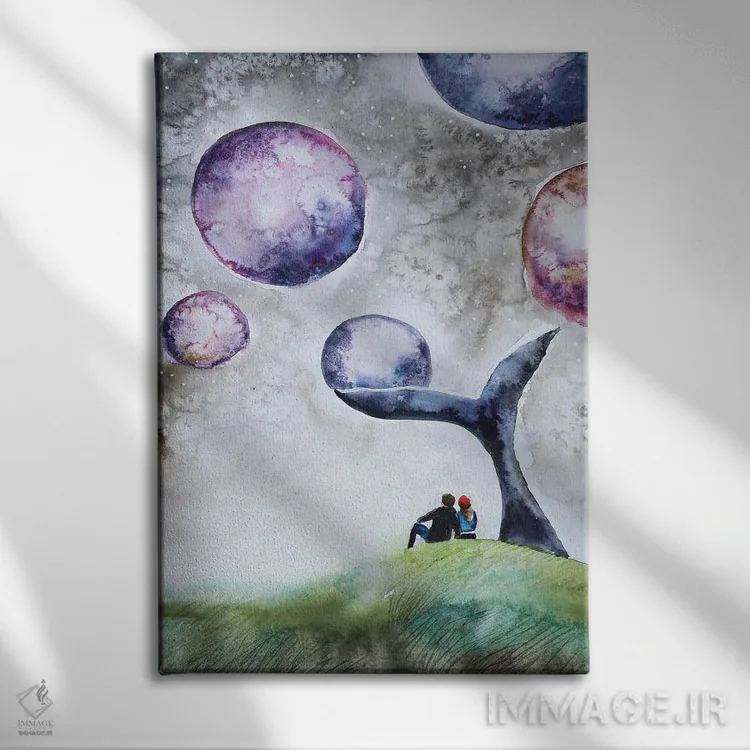 تابلو دکوراتیو زیر دم نهنگ اثر اوگنیا اسمیرنوا - نمای روبهرو روی دیوار