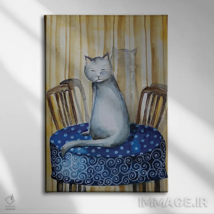 تابلو دکوراتیو گربه اثر اوگنیا اسمیرنوا - نمای روبهرو روی دیوار