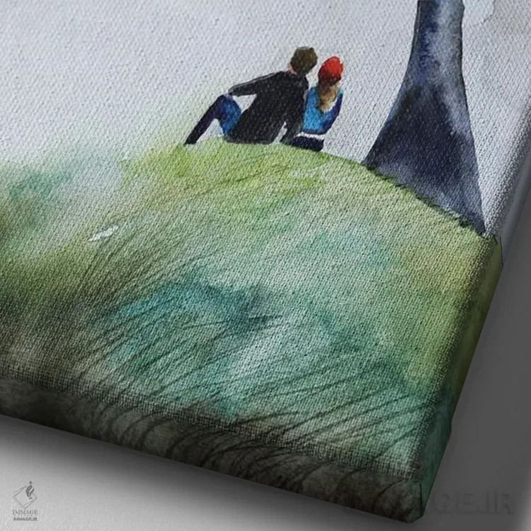 تابلو دکوراتیو زیر دم نهنگ اثر اوگنیا اسمیرنوا - نمای نزدیک بافت بوم