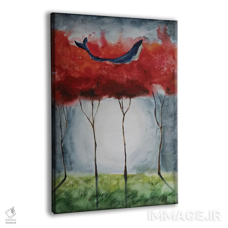 تابلو دکوراتیو درختان قرمز اثر اوگنیا اسمیرنوا - نمای پرسپکتیو محصول