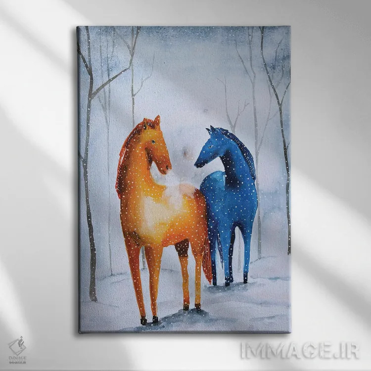 تابلو دکوراتیو در جنگل زمستانی اثر اوگنیا اسمیرنوا - نمای روبهرو روی دیوار