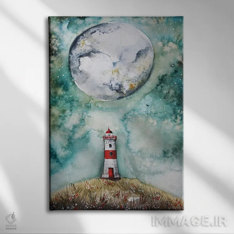 تابلو دکوراتیو آسمان سبز اثر اوگنیا اسمیرنوا - نمای روبهرو روی دیوار