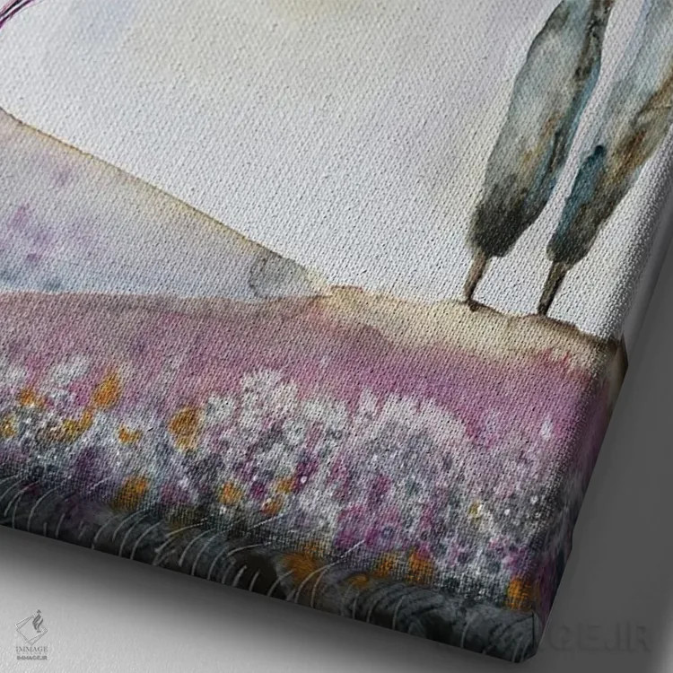 تابلو دکوراتیو عروس دریایی بنفش اثر اوگنیا اسمیرنوا - نمای نزدیک بافت بوم