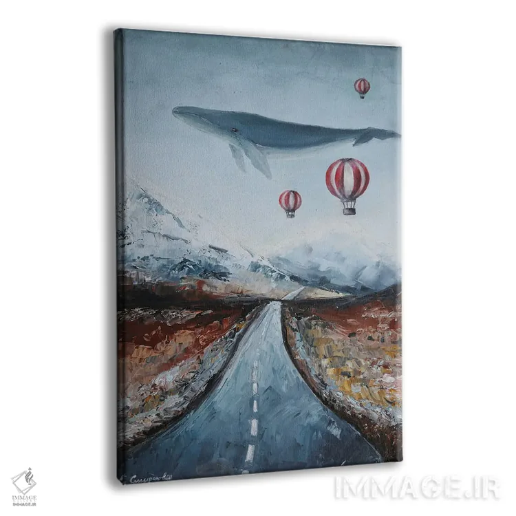 تابلو دکوراتیو نهنگ در کوهستان اثر اوگنیا اسمیرنوا - نمای پرسپکتیو محصول