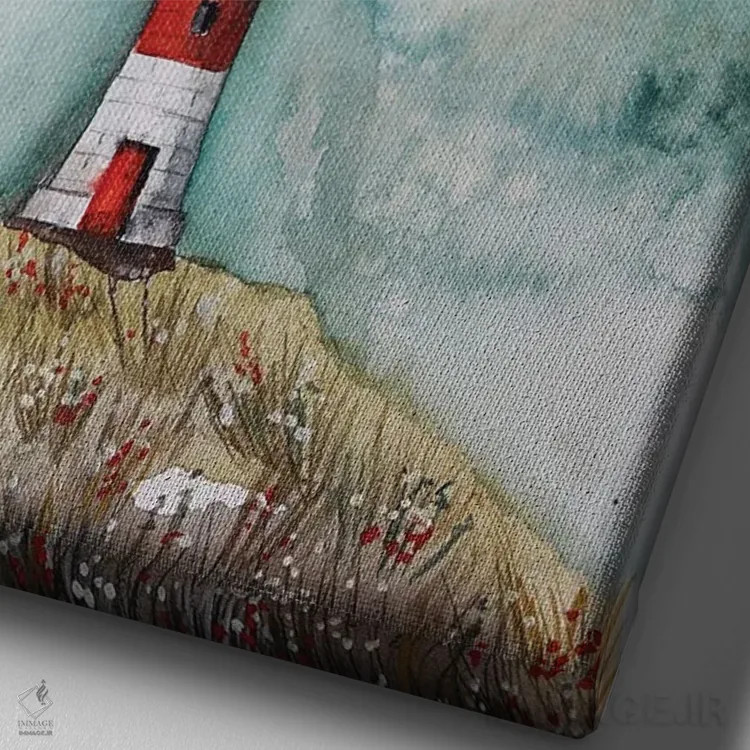 تابلو دکوراتیو آسمان سبز اثر اوگنیا اسمیرنوا - نمای نزدیک بافت بوم