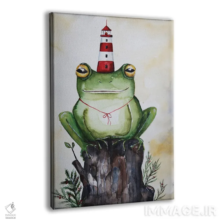 تابلو دکوراتیو قورباغه و فانوس دریایی اثر اوگنیا اسمیرنوا - نمای پرسپکتیو محصول