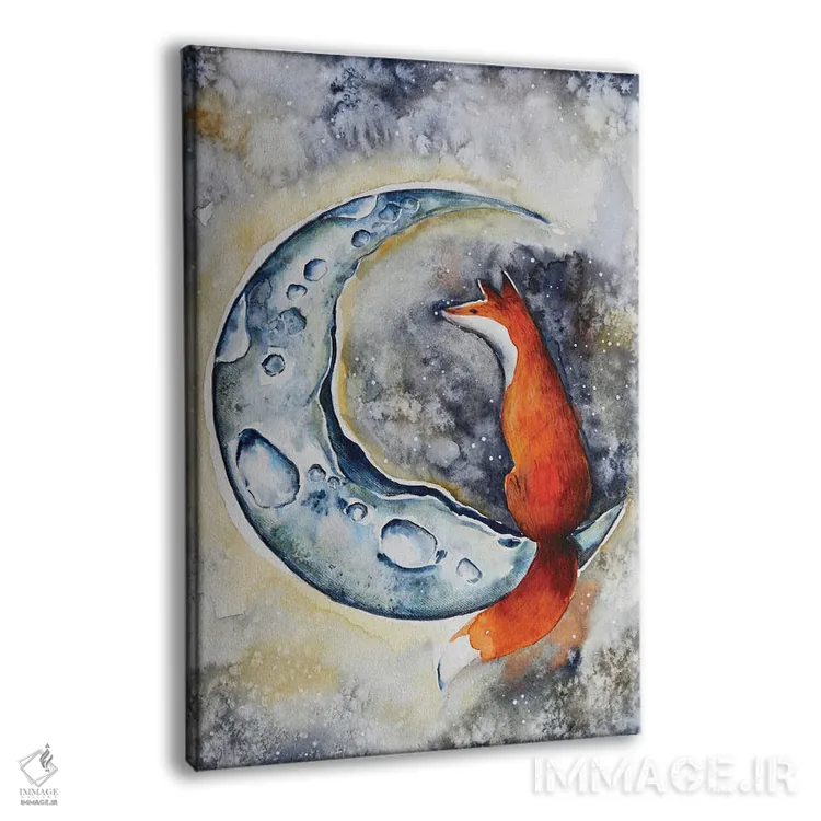 تابلو دکوراتیو روباه و ماه اثر اوگنیا اسمیرنوا - نمای پرسپکتیو محصول