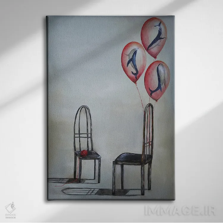 تابلو دکوراتیو گفت وگو اثر اوگنیا اسمیرنوا - نمای روبهرو روی دیوار