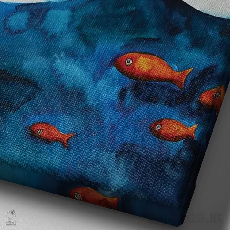 تابلو دکوراتیو دختر روی تاب اثر اوگنیا اسمیرنوا - نمای نزدیک بافت بوم