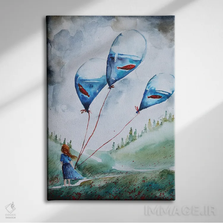 تابلو دکوراتیو روز بادخیز اثر اوگنیا اسمیرنوا - نمای روبهرو روی دیوار