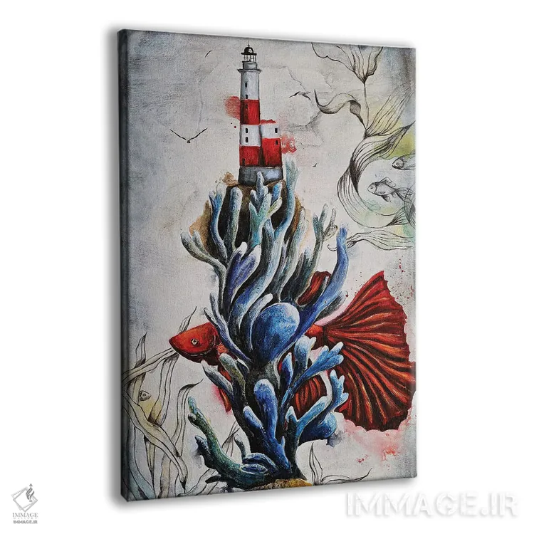 تابلو دکوراتیو در میان مرجان ها اثر اوگنیا اسمیرنوا - نمای پرسپکتیو محصول