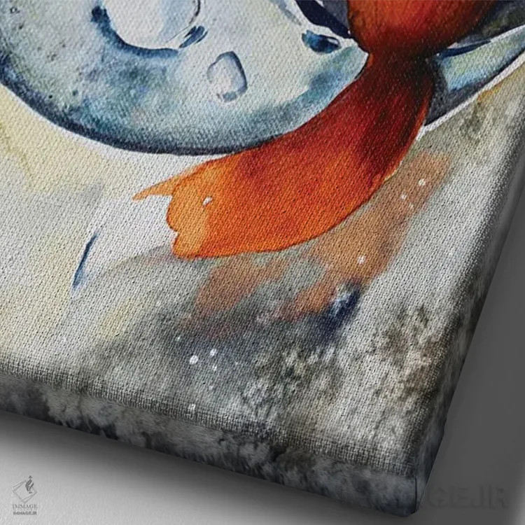 تابلو دکوراتیو روباه و ماه اثر اوگنیا اسمیرنوا - نمای نزدیک بافت بوم