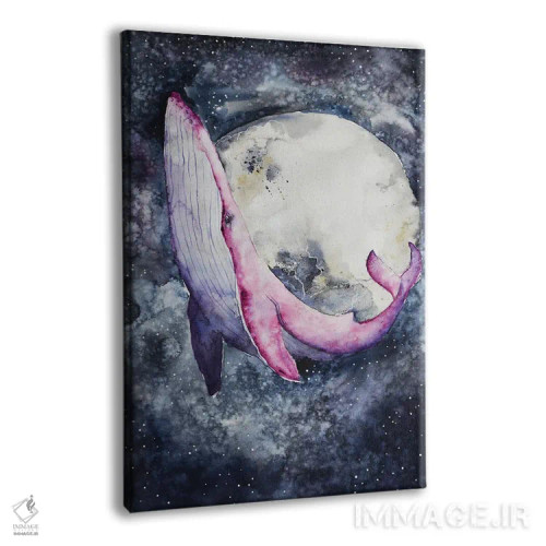 تابلو دکوراتیو نهنگ صورتی اثر اوگنیا اسمیرنوا - نمای پرسپکتیو محصول