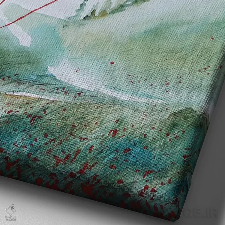 تابلو دکوراتیو روز بادخیز اثر اوگنیا اسمیرنوا - نمای نزدیک بافت بوم