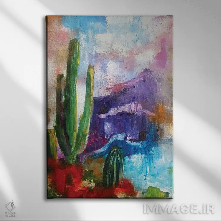 تابلو انتزاعی تگزاس انتزاعی ۴ اثر اوگنیا اسمیرنوا - نمای روبهرو روی دیوار