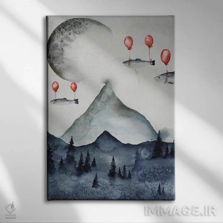 تابلو دکوراتیو کوه اثر اوگنیا اسمیرنوا - نمای روبهرو روی دیوار