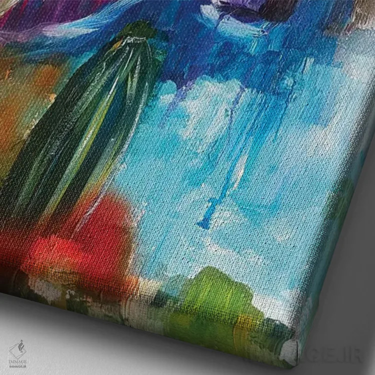تابلو انتزاعی تگزاس انتزاعی ۴ اثر اوگنیا اسمیرنوا - نمای نزدیک بافت بوم